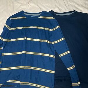 Blue and Yellow Striped Long Sleeve Shirt